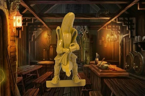 banana barman estalajadeiro civil cavaleiro guardião jogos 3d print model - Mito3D