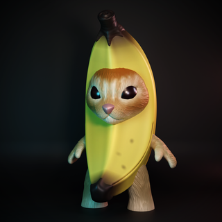plátano gato Arte stl 3d impresión resina memes ttk 3d print model - Mito3D
