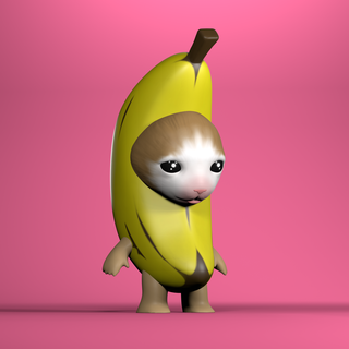 Banana gatto divertente meme bananacat catmemi scultura fan art contento giocattolo figura 3d print model - Mito3D