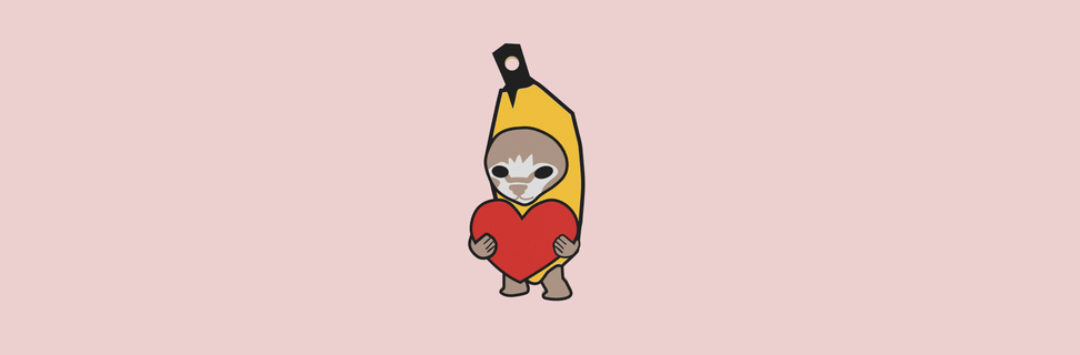 banana cat keychain heart 3d print model - Mito3D