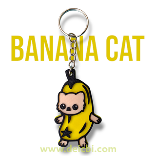 banana gato chaveiro llavero pl tano meme 3d print model - Mito3D