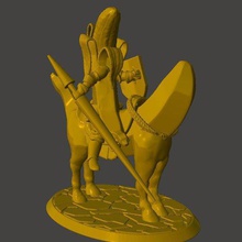 Bananen-Ritter - berittene Pferd Bananen Spiel Spiele wargaming wargames wargame miniaturen der Miniatur mini Ritter frostgrave Abbildung fantasy dnd Kavallerie Banane 32mm 30mm 28 15mm 3d print model - Mito3D