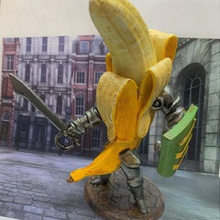 Bananen-Ritter-Bommel-Kopf Kunst Banane bobblehead Bommel-Kopf Ritter Skulpturen 3d print model - Mito3D