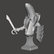 banana knight bust game games sword statuette statue miniature mini figure dnd 3d print model - Mito3D