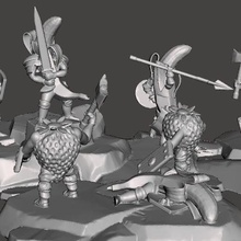 banana knight dio - there unrest fruit land game games warhammer fantasy strawberry miniatures miniature mini dnd diorama 3d print model - Mito3D