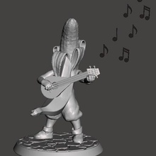 banana knight v16 - lute playing bard game games wargaming wargames wargame warband musician music guitar fugures frostgrave figure dnd miniature 32mm 30mm 28mm 3d print model - Mito3D