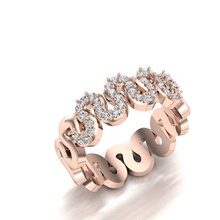 Band Schmuck Ring Herren Diamant Gold Silber Sterling Juwelen 3d print model - Mito3D