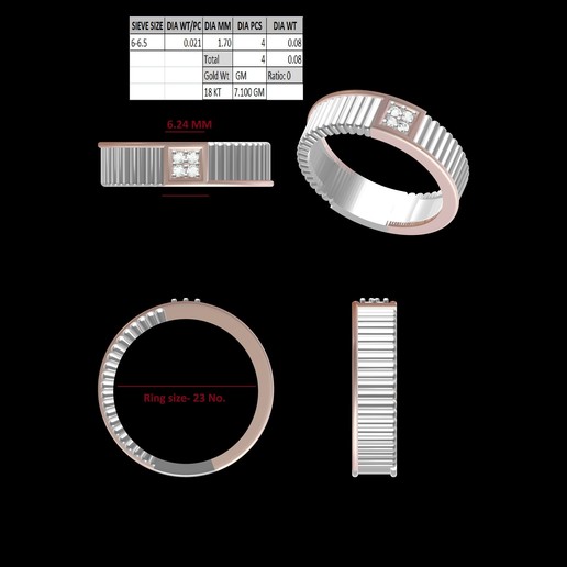banda de anillo la joyería 3D print model - Mito3D
