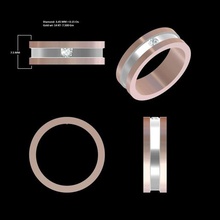 anello di banda signori gioielli band 3d print model - Mito3D