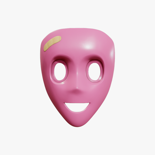 Verband Maske spülen Mode Halloween Gesicht Kostüm Cosplay Angst Verkleidung tragen Rolle Fernsehsendung 3dprint Grusel Schurke gruseliges Rosa unheimlich Film 3d print model - Mito3D