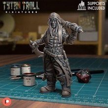 bandit 008 - pre-supported game dnd miniature minis dungeons dragons 32mm tytantroll miniatures patreon mace shoulder sword 3d print model - Mito3D