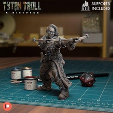 bandit 010 - pre-supported game dnd miniature minis dungeons dragons 32mm tytantroll miniatures patreon crossbow crossbows drawn female 3d print model - Mito3D