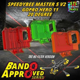bando approved series speedybee master 5 v2 gopro hero 9 10 11 mount 20 degree v1 3d print model - Mito3D