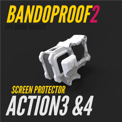 bandoproof 2 accessory screen protector action3-4 bandoproof2 gopro dji action3 action4 osmo vertical horizontal 3d print model - Mito3D