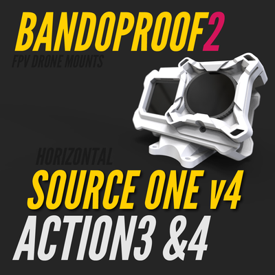 bandoproof 2 fix mount horizontal source one v4 action3-4 bandoproof2 dji action3 action4 osmo3 osmo4 tbs 3d print model - Mito3D