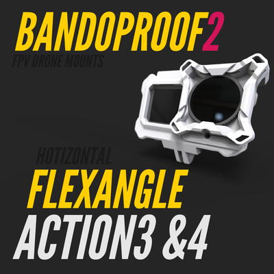 bandoproof 2 flex angle horizontal cam mount action3-4 bandoproof2 dji action3 action4 osmo3 osmo4 universal gopro 3d print model - Mito3D