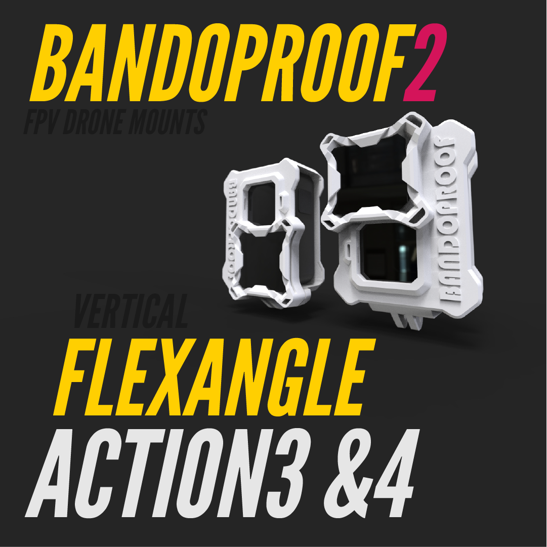 prova bandagens 2 flex ângulo vertical cam monte action3 4 bandoproof2 dji action4 osmo3 osmo4 universal gopro 3D print model - Mito3D