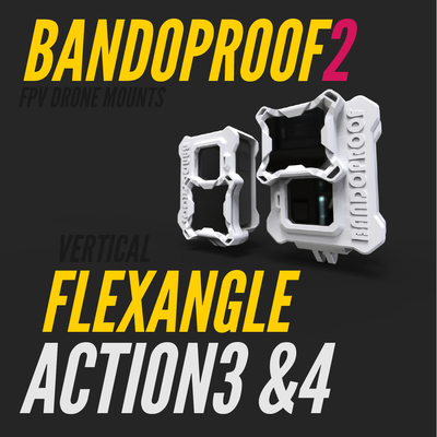 bandoproof 2 flex angle vertical cam mount action3-4 bandoproof2 dji action3 action4 osmo3 osmo4 universal gopro 3d print model - Mito3D