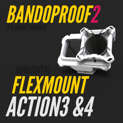 bandoproof 2 flex mount horizontal cam action3-4 bandoproof2 dji action3 action4 osmo3 osmo4 flexmount 3d print model - Mito3D