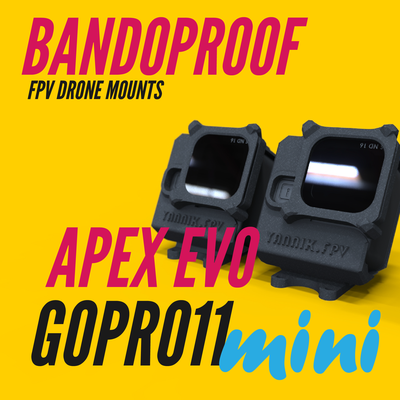 prueba bando gopro 11 mini horizontal apéndice evo montaje fijo fpv zumbido cámara acción apex 3d print model - Mito3D