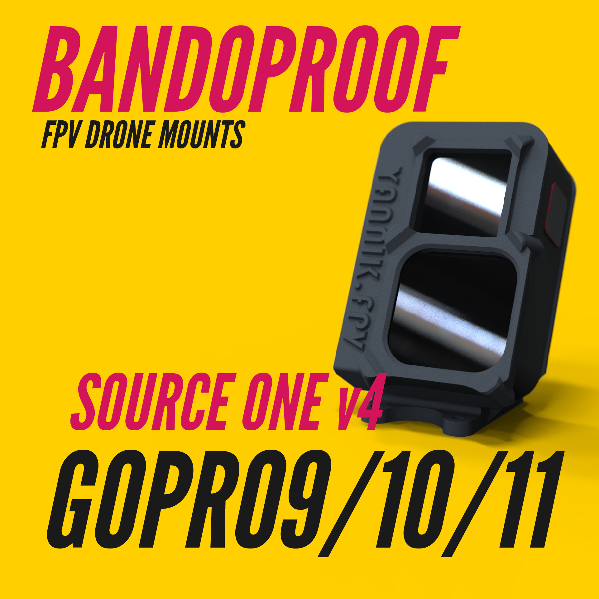 bandoproof gopro 9 10 11 vertical tbs source one v4 fixmount gopro9 gopro10 gopro11 3D print model - Mito3D