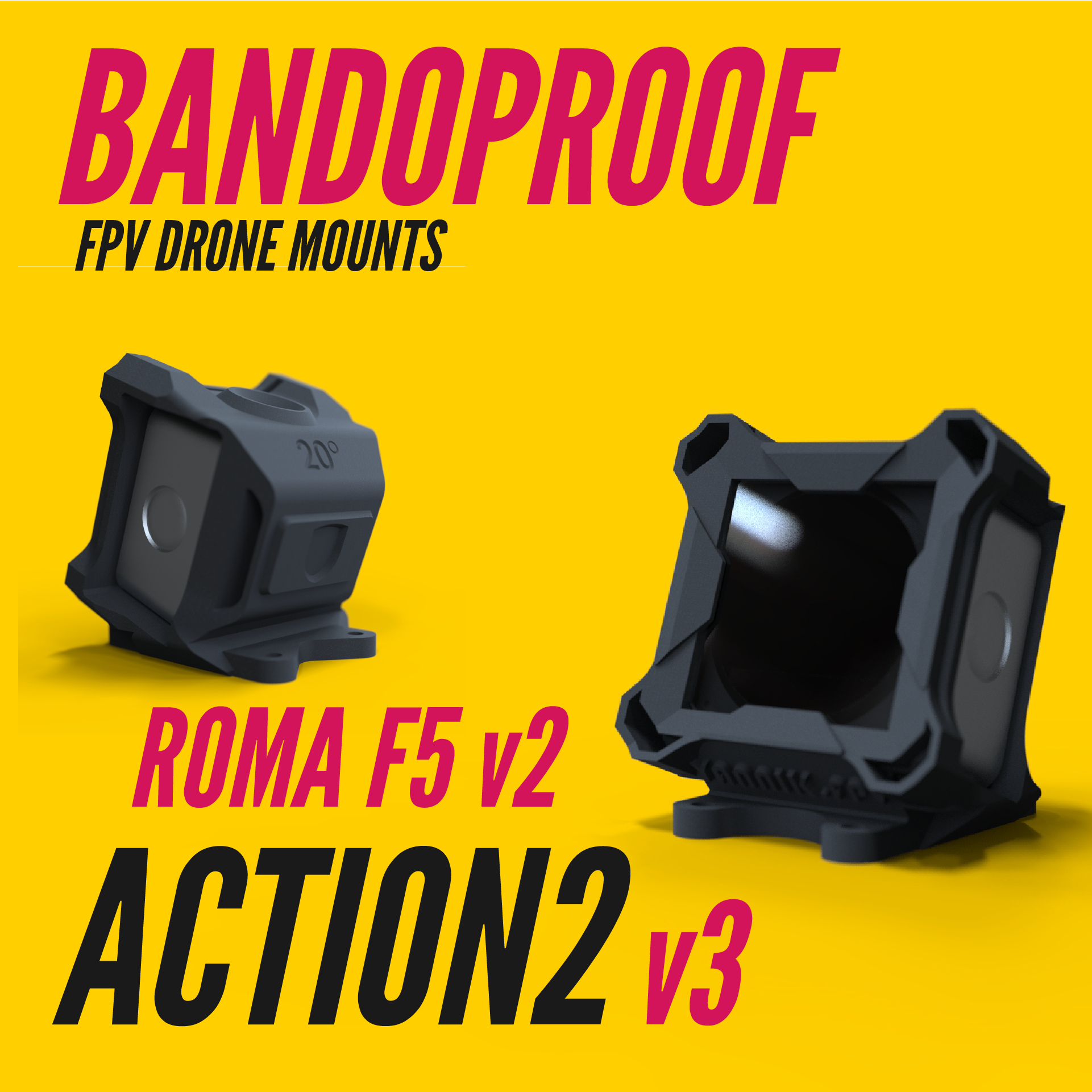 bando geçirmez v3 action2 diyaton Roma f5 v2 sabit montaj fpv Uçan göz aksiyon kamerası dji 3D print model - Mito3D