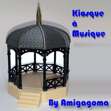 Musikpavillon Spiel Musik-kiosk ho-Maßstab Miniatur-Zug langres 3d print model - Mito3D