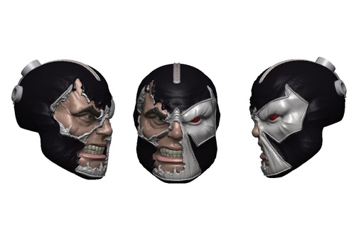 bane mcfarlane toys battle damage action figure mc farlane batman headsculpt 3d print model - Mito3D