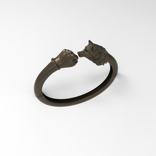 braccialetto lupo mano gioiello stl 3d print model - Mito3D