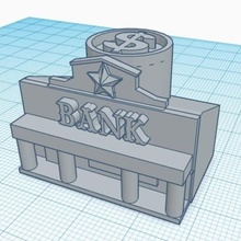 bank location western legends game board token 3d print model - Mito3D