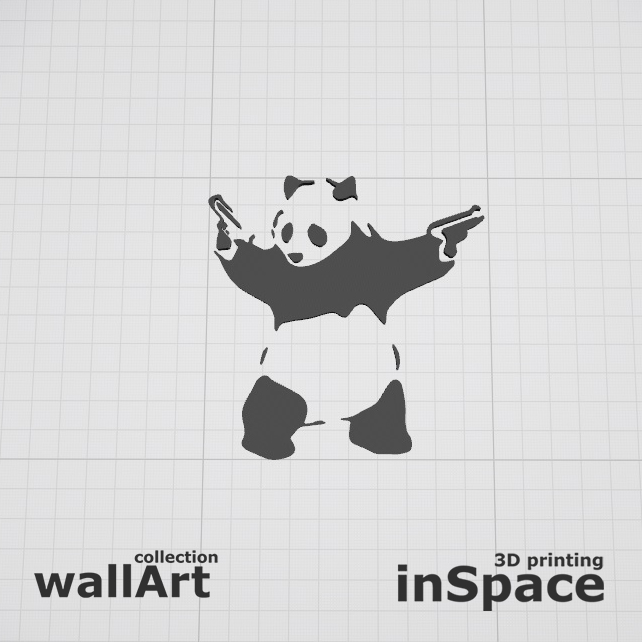 banksy - panda guns art wall silhouette boy girl rat graffiti stencil paint illustration installation 3D print model - Mito3D