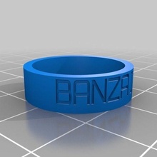 Banzai fc anel joalheria personalizado argolas 3d print model - Mito3D