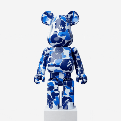 bape padronizar tijolo urso arte kaws brinquedo urso tijolos alto poli casa escultura exagero tomando banho macaco estátua personagem milo figura decoração 3d print model - Mito3D