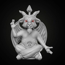 baphomet babyphomet créature démon mal Satan chèvre diable sombre chibi kawaii stylisé 3d print model - Mito3D