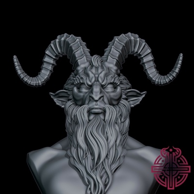 baphomet büst heykel baphometbüstü 3dprinting resinprinting fdmprinting blender sanat gizli pagan satanizm got gotik darkart iblis keçi mitoloji sembolizm büyü karanlık fantezi 3d print model - Mito3D