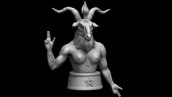 baphomet büst şeytan şeytani Got iblis okültizm pagan cadı Cadı wicca din hermetizm hangisi yanlış 3d print model - Mito3D