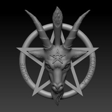 baphomet pentagrama arte Baphometo demônio satânico satanás divindade templários inquisição resolver coagula 3d print model - Mito3D