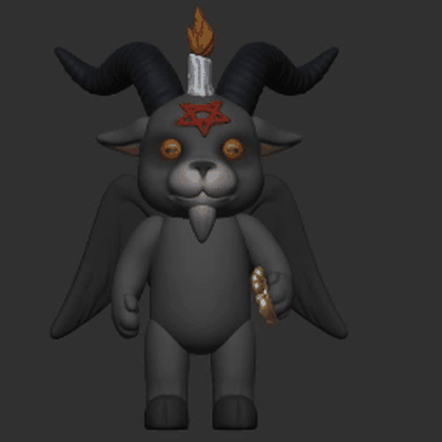 baphomet sylvanian ternurina arte juguete silvestre satán toon 3d print model - Mito3D