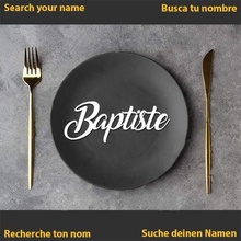 baptiste name banquet wedding communion dinner plate table decoration tablename 3d print model - Mito3D