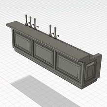 bar counter british pub 7mm scale gauge model railway building o miniature 1/43 1:43 hotel detail scenery architecture wood furniture 3d print model - Mito3D