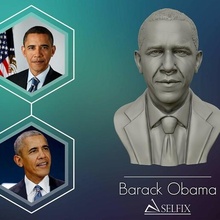 barack obama bust ready 3d print sculpture portrait art man statue bald people leader president usa male sculptures 3d print model - Mito3D