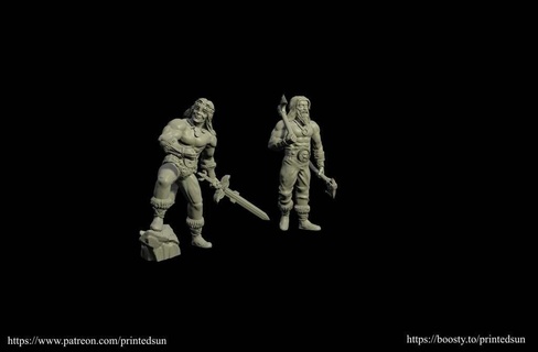 barbarian dnd mini miniature miniatures pathfinder models art 3d print model - Mito3D