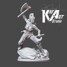 barbar 35 mm ölçek oyun karakter insan minyatür heykelcik 3d Yazdır savaşçı fantezi savaş oyunu masaüstü Conan masa dd narası öfke Berseker 3d print model - Mito3D