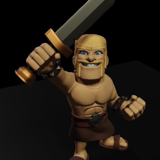 barbarian - clash royale game clashroyale supercell barbaro 3D print model - Mito3D