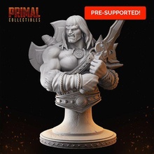 barbarian - thurkal bust dungeons dragons hero quest art dungeonsanddragons heroquest epic fantasy boardgame tabletop primal d&d 3d print model - Mito3D