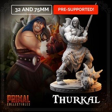 barbarian - thurkal dungeons dragons hero quest art dungeonsanddragons heroquest epic fantasy boardgame tabletop primal d&d 3d print model - Mito3D