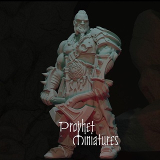 barbare champion guerrier personnage hache miniature rpg Masculin héros 3d print model - Mito3D