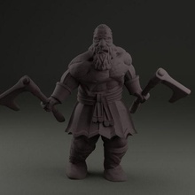 barbarian dwarf figure dnd 3d print model - Mito3D