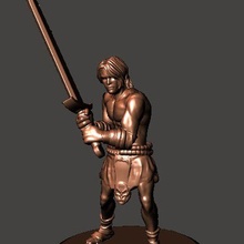 Barbar Großschwert Spiel Krieger Miniatur Wargaming Held Suche 3d print model - Mito3D