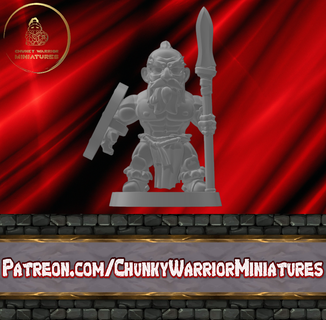 bárbaro lanceiro humano Guerreiro dnd masmorras dragões jogos guerra miniatura estatueta tampo mesa 3d print model - Mito3D